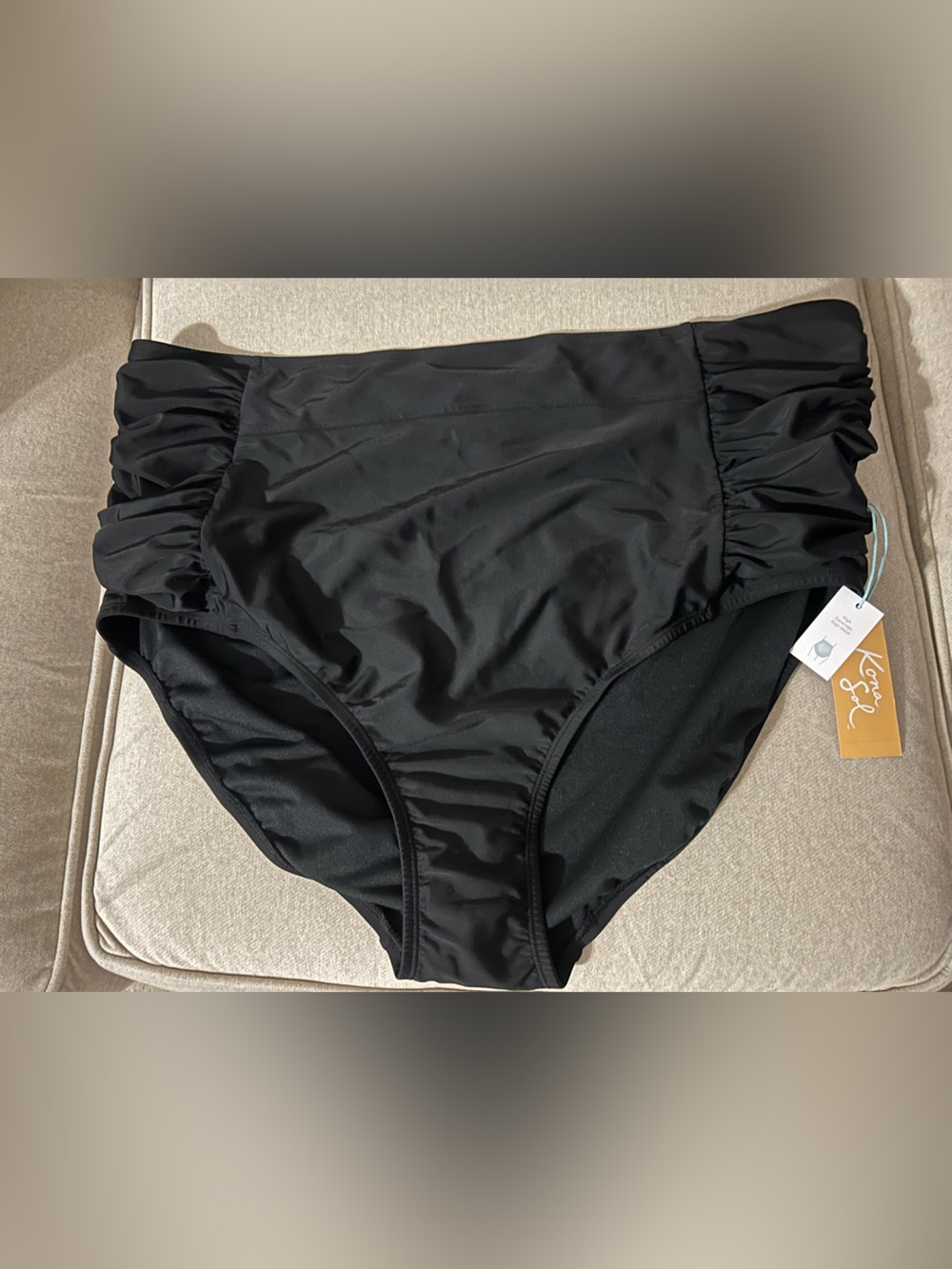 NWT women’s swim bottoms.  Black. High waist